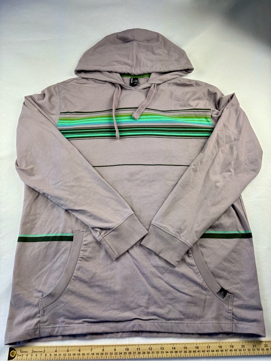 Prana Other - Prana Men's XL Lightweight Hoodie Pullover Striped Cotton Gray Green Stretch